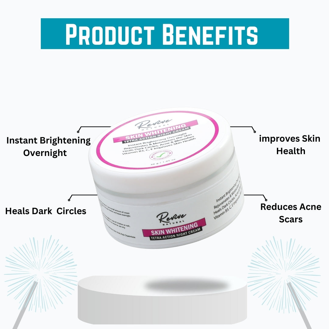 Skin Whitening Tetra Action Night Cream for All Skin Types